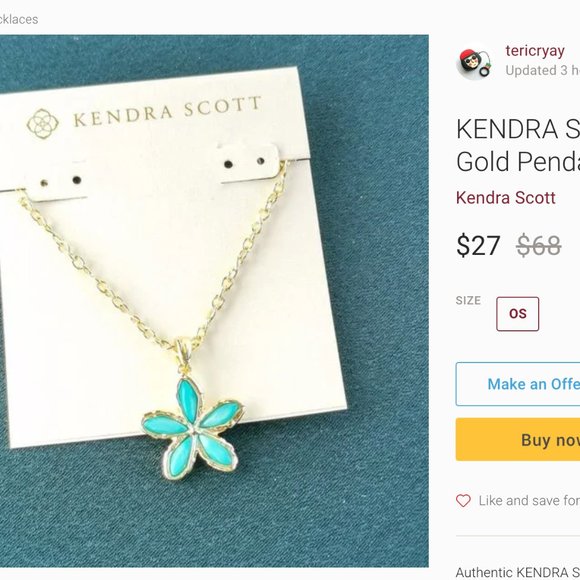 KENDRA SCOTT Kyla Flower Gold Pendant Necklace in Raspberry MOP - DO NOT BUY! - Picture 8 of 14